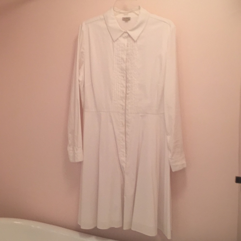 Crisp white shirt dress